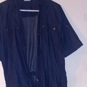 New York and Company blue jumpsuit